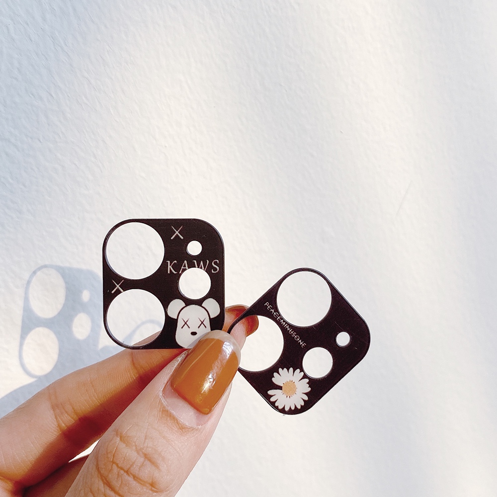 Kính cường lực bảo vệ camera thiết kế hoạt hình sáng tạo dễ thương cho iPhone 11ProMax 12mini 12promax