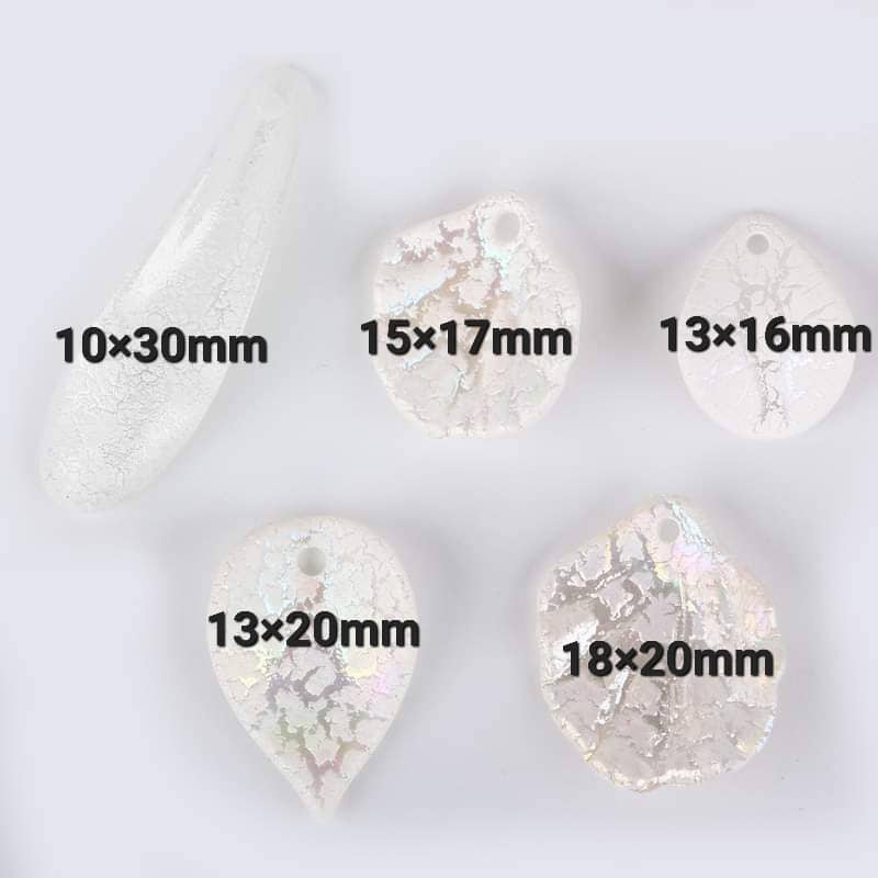 (1 cái)cánh hoa nhựa nứt nhiều size, Nguyên liệu làm trang sức cổ trang, Nguyên liệu diy