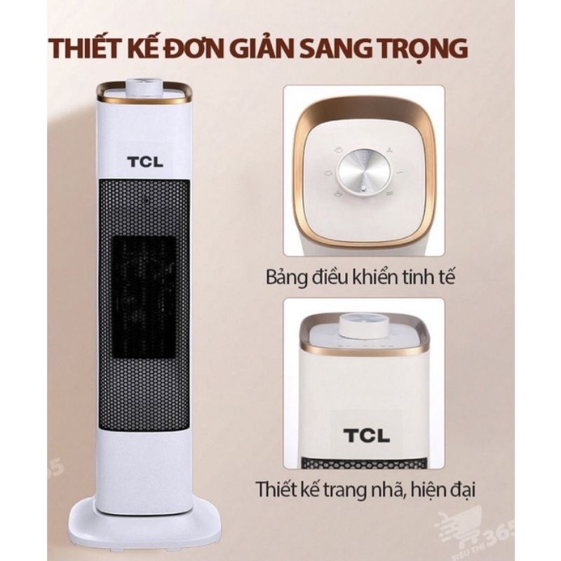 Quạt sưởi, máy sưởi TCL dạng cây đứng chính hãng, bản mới