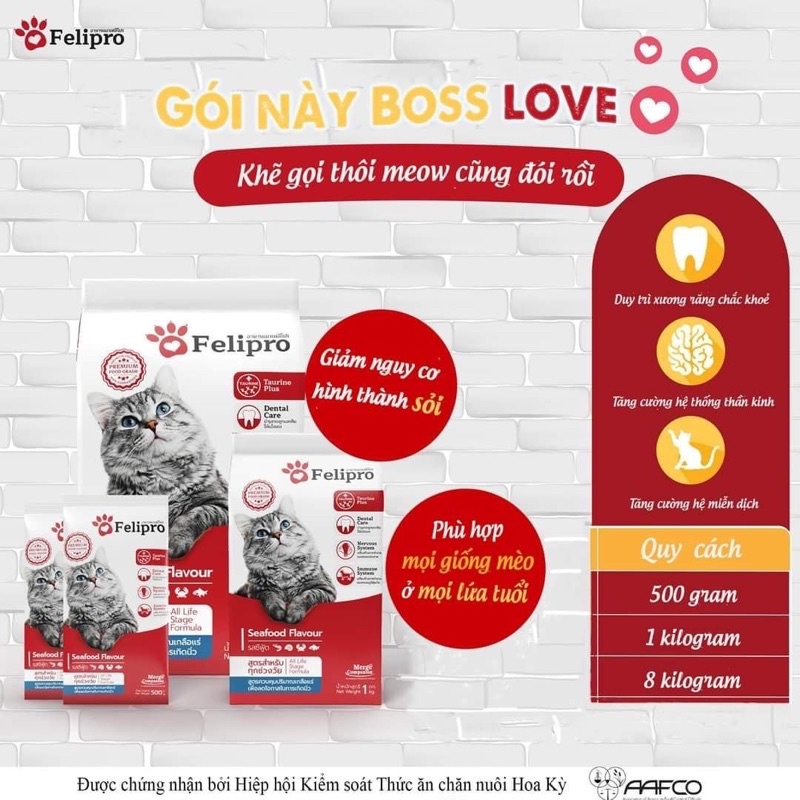 Hạt Felipro cho mèo túi zip 1kg