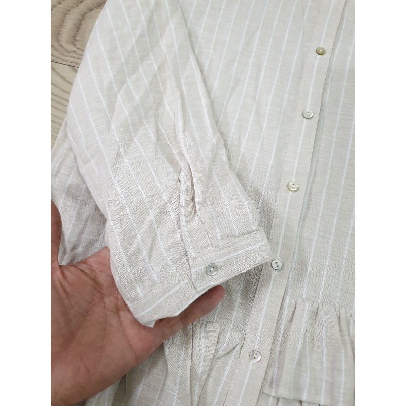 áo soni cổ tròn vải linen hàng xuất khẩu