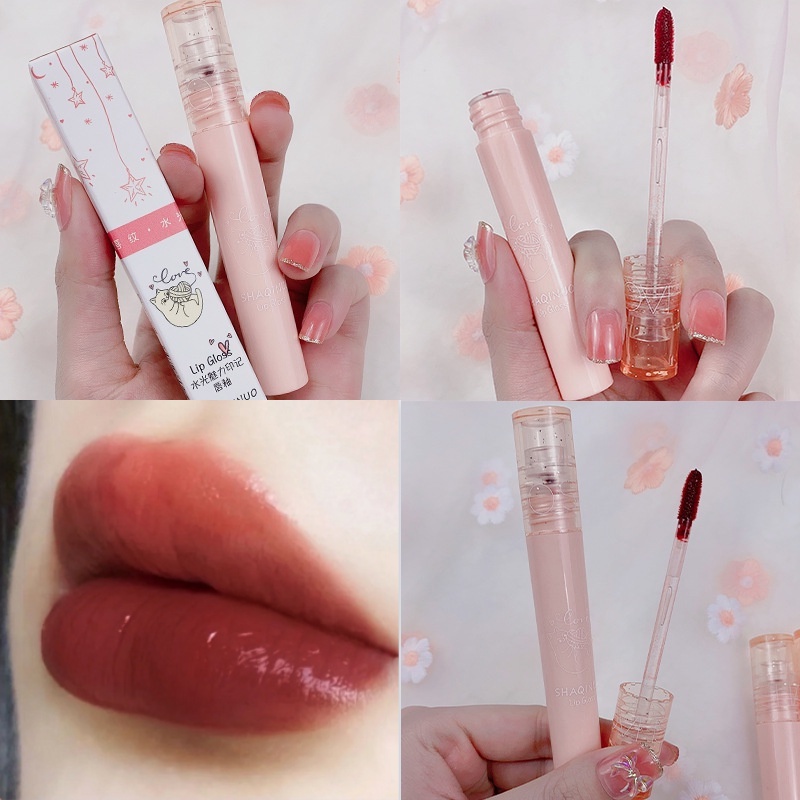 [Hàng mới về] Son bóng cấp ẩm Shaqinuo lâu trôi tông màu xinh xắn