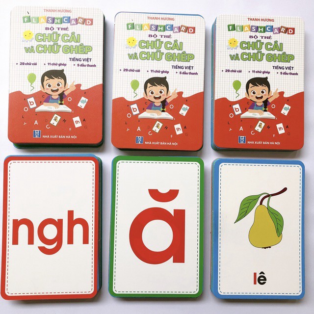 Bộ thẻ flashcard cho bé học bảng chữ cái và số, bộ thẻ tập đánh vần cho bé kích thước 10x15cm( loại to đẹp)