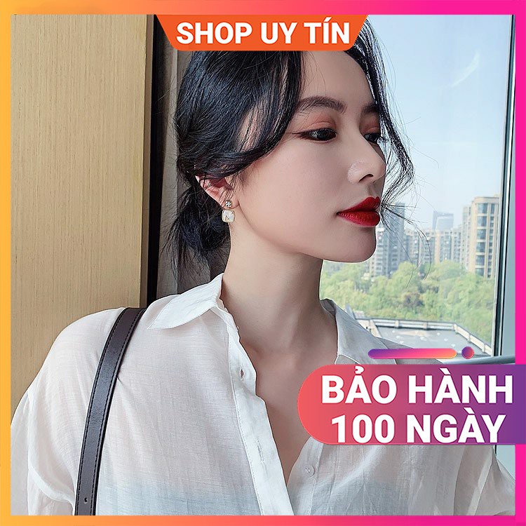 {Cao Cấp} Bông Tai Bạc 925 Cao Cấp - Khuyên Tai Bạc Nữ Đẹp - Hoa Tai Bạc - iLita.vn (ILITABS013)