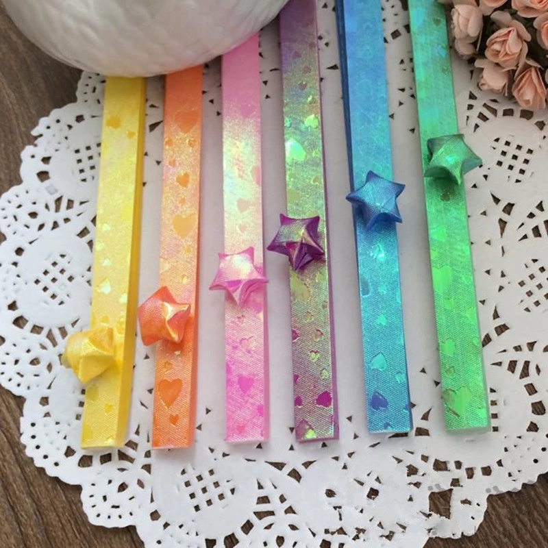 Set Giấy Xếp Ngôi Sao May Mắn Nhiều Màu Sắc Dùng Làm Đồ Thủ Công DIY
