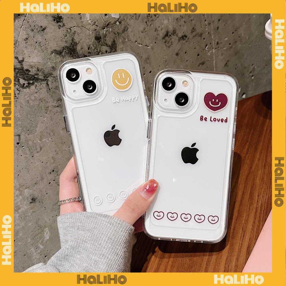 Ốp điện thoại TPU dẻo trong suốt mạ hình trái tim mặt cười thích hợp cho iPhone 13 Pro Max 12 Pro Max 11 7 Plus