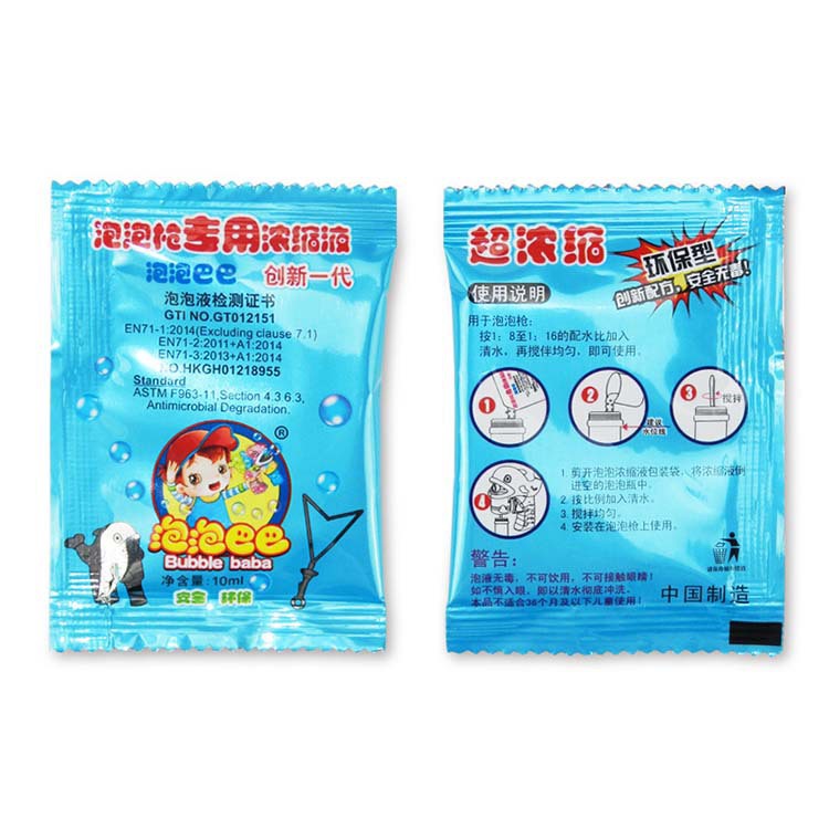 Combo 10 gói dung dịch pha nước thổi bong bóng, xà phòng