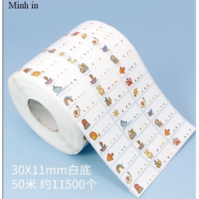 80 tem nhãn tên 2 - Sticker tên theo yêu cầu dán đồ dùng học tập, đồ dùng văn phòng - Minh In