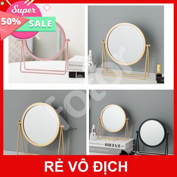 [5❤️][FREESHIP] GƯƠNG TRANG ĐIỂM ĐỂ BÀN XOAY 350 ĐỘ (ĐẾ KIM LOẠI) (10191, LM) [HCM]