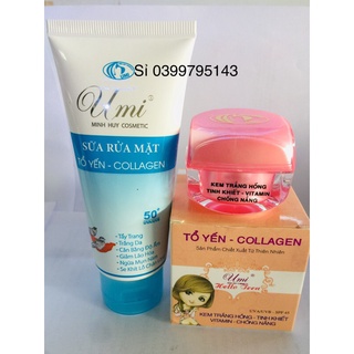Combo kem UMI yến đỏ trắng da và sữa rửa mặt