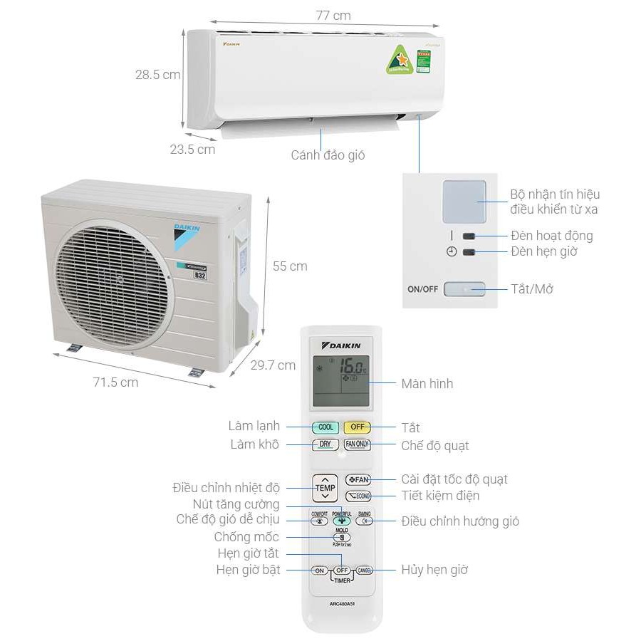 FTKA35VAVMV- MIỄN PHÍ CÔNG LẮP ĐẶT-Điều Hòa Daikin 12000Btu 1 Chiều Inverter FTKA35VAVMV