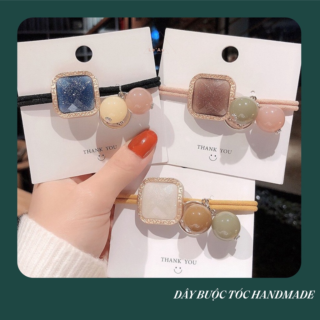 Dây Buộc Tóc Hàn Quốc Cột Tóc Đính Đá Handmade Dây Cột Tóc Đẹp _Leau D02