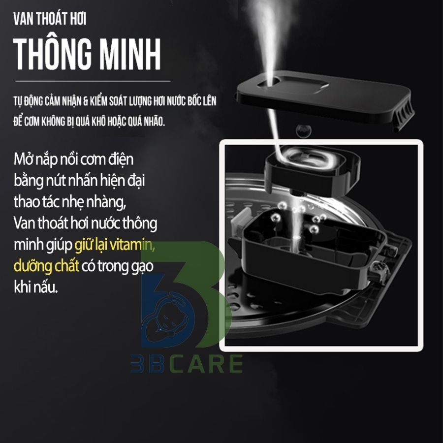Nồi cơm điện mini ALOTA 2,5 lít N33 8 chế độ nấu: thay nồi nấu cháo, chè, hấp - Shop 3B Care