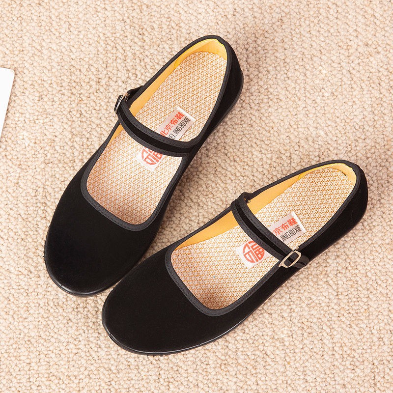 ✳❈34-44 size lớn giày vải Bắc Kinh phụ nữ trung niên và cao tuổi khiêu vũ vuông khách sạn nghi thức đen