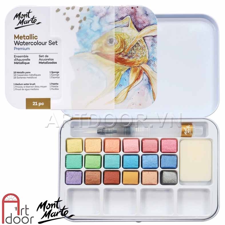 [ARTDOOR] Bộ màu nước Nhũ MONT MARTE Metallic (18 màu)