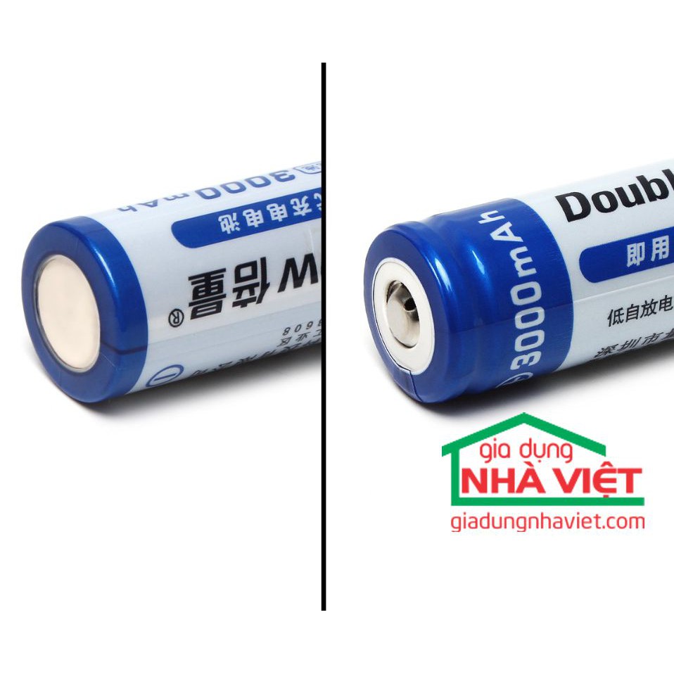 BỘ 2 PIN SẠC DOUBLEPOW 18650 3.7V 3000MAH