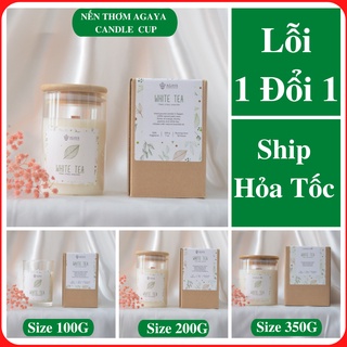 Nến thơm trà trắng AGAYA mùi White Tea - Nến thơm tinh dầu thiên nhiên hương thơm của sự thuần khiết