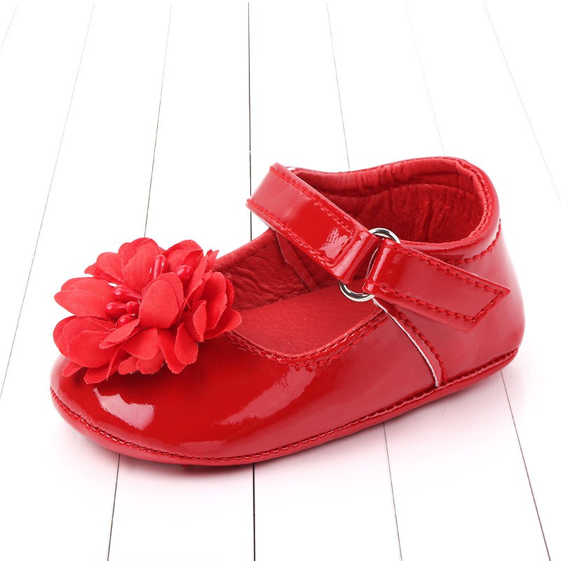 Giày búp bê bông hoa đế cao su chống trượt cho bé(6-12 tháng)