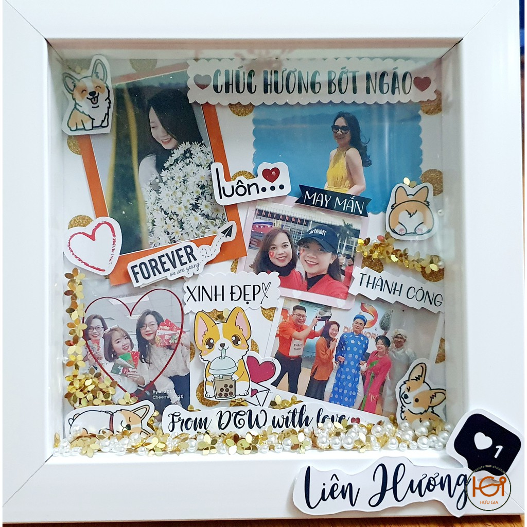 Khung 3D khung hộp lòng trong 12x12, 15*15, 15*20, 20*20, 20*30 ngôi nhà sâu 2.5cm, khung chưa kèm trang trí