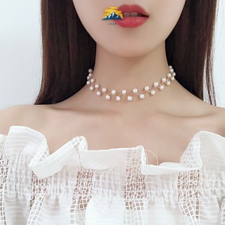 Vòng cổ cô dâu đính ngọc trai nhân tạo thanh lịch