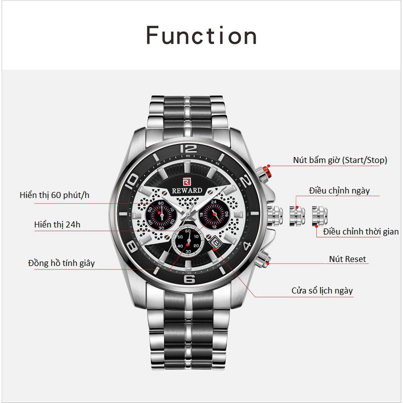 Đồng Hồ Nam Reward KT63078 Chính Hãng 2020 NEW Bảo Hành 12 Tháng II Hàng Nhập HongKong | BigBuy360 - bigbuy360.vn