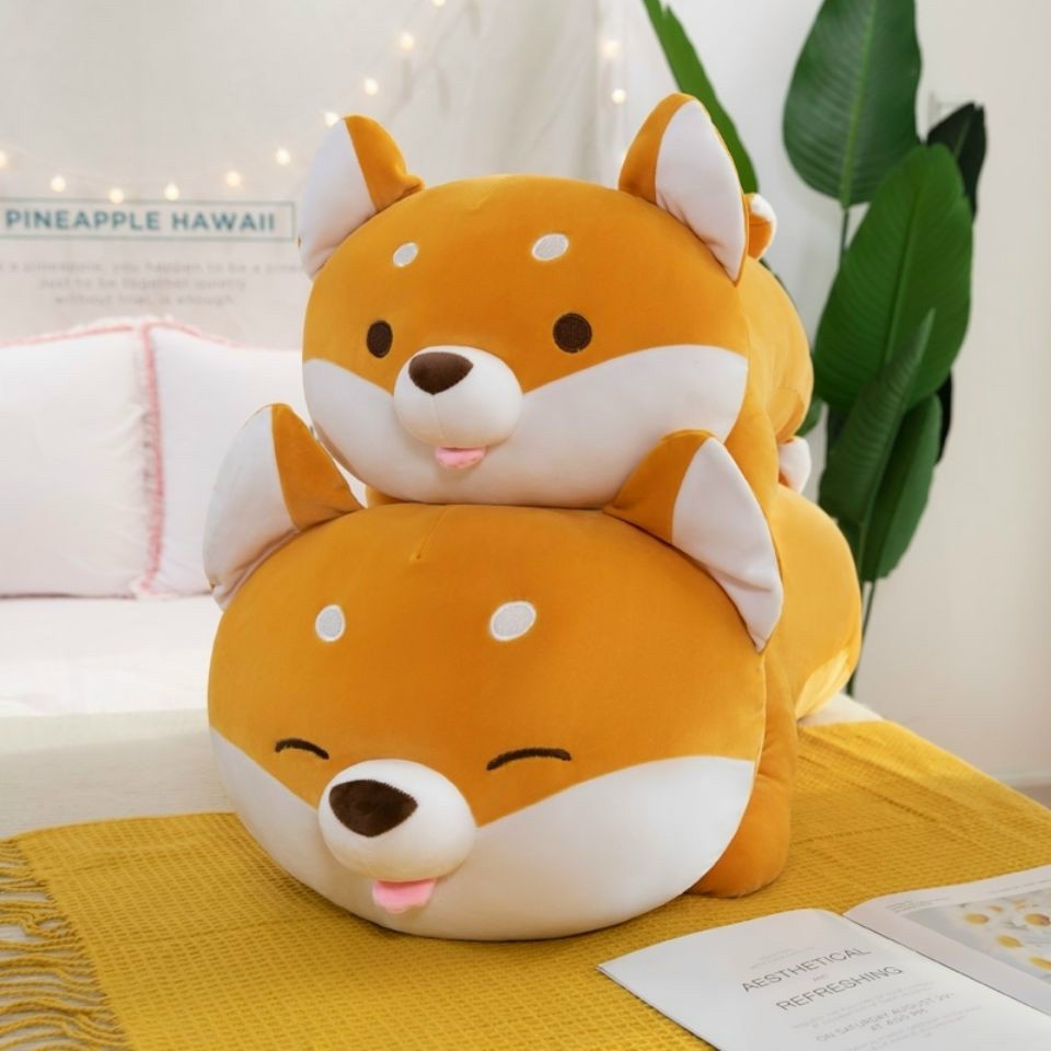 [Hàng Đẹp] Gấu Bông Chó Shiba Nằm Siêu Đẹp Size 70cm/90cm