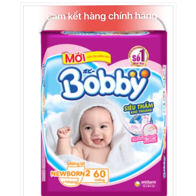 TÃ LÓT SƠ SINH NEWBORN 2 BOBBY 60 MIẾNG