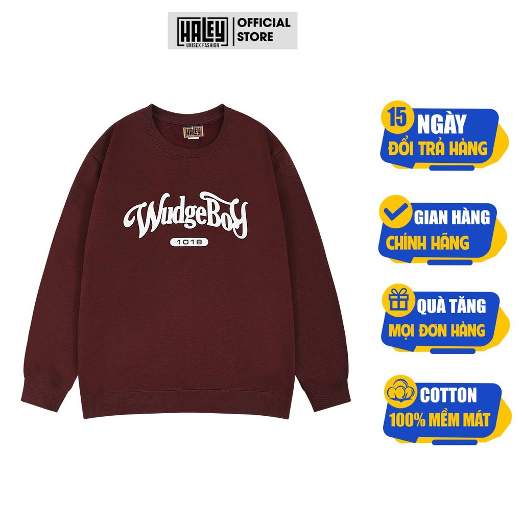 Áo Sweater HALEY mã HD65 WUDGE BOY Nam Nữ Unisex Dài Tay Phong Cách Hàn Quốc Hottend Cá Tính Năng Động