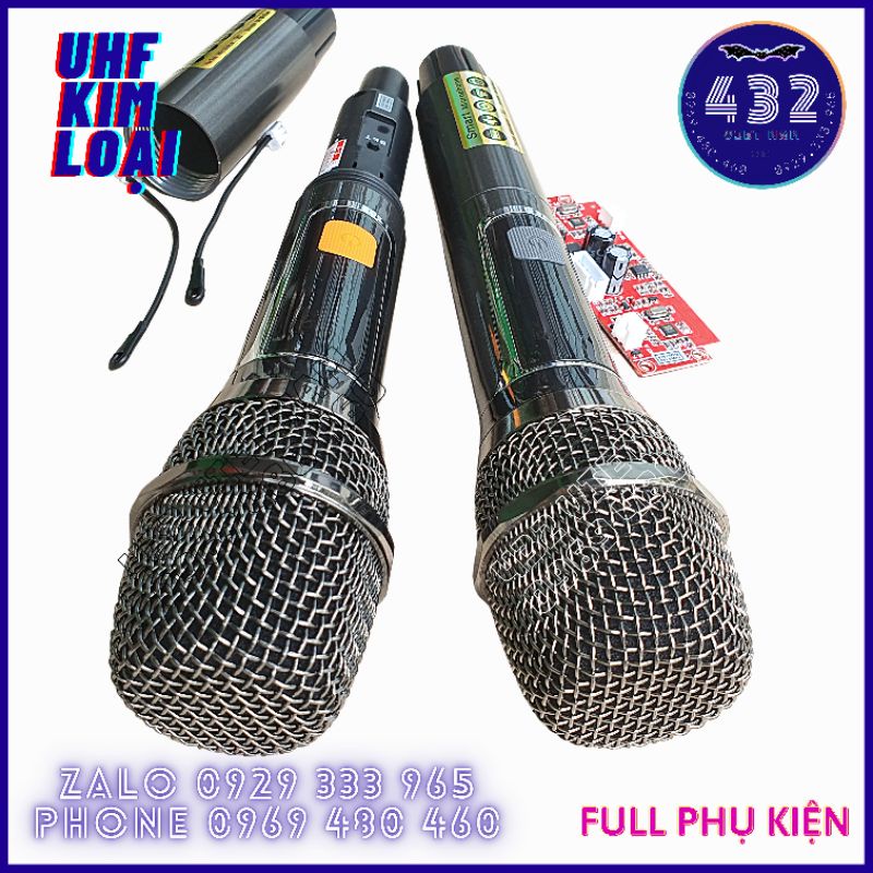 [Mã ELHACE giảm 4% đơn 300K] MICRO LOA KÉO KIM LOẠI SÓNG UHF SET TẦN SỐ MẪU MỚI - 432 VIETNAM