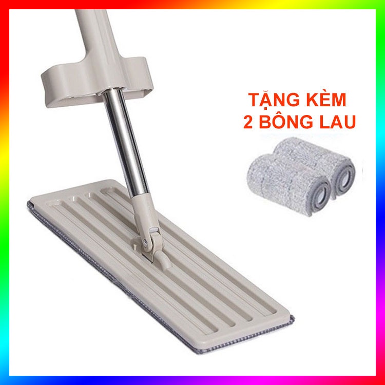 Cây Lau Nhà - Chổi Lau Nhà Tự Vắt  Xoay 360 Độ Tặng Kèm 2 Bông Lau - Đồ Gia Dụng Thông Minh