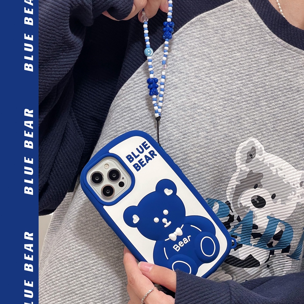 Ốp Điện Thoại Silicon In Hình Gấu Klein Cho Iphone 6 6s 7 8 plus X XR XS 11 12 13 Pro max