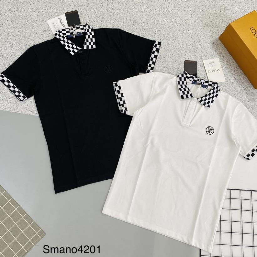 Áo Thun Nam, Áo Phông Nam, Polo L.o.u.i.s V.u.i.t.t.o.n Viền Caro Logo Thêu👍 100% Cotton 👏Mặc Siêu Thoải Mái