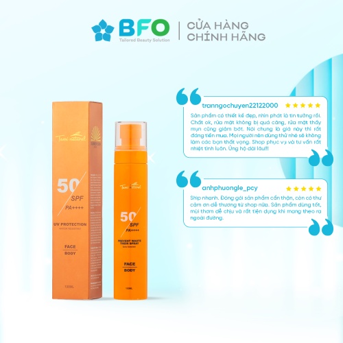 Xịt Chống Nắng Bảo Vệ Hoàn Hảo Tami Natural Giúp Chống Nắng Nâng Tone Summer SUN Spray SPF 50 PA++++ Dung Tích 100ml