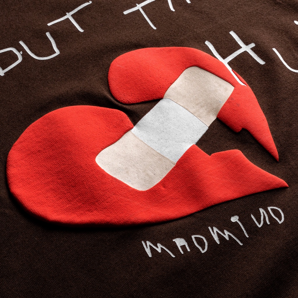 MADMIND® Chính Hãng - Áo Thun In Nổi Broken Heart Màu Xám / Nâu Form Rộng Unisex