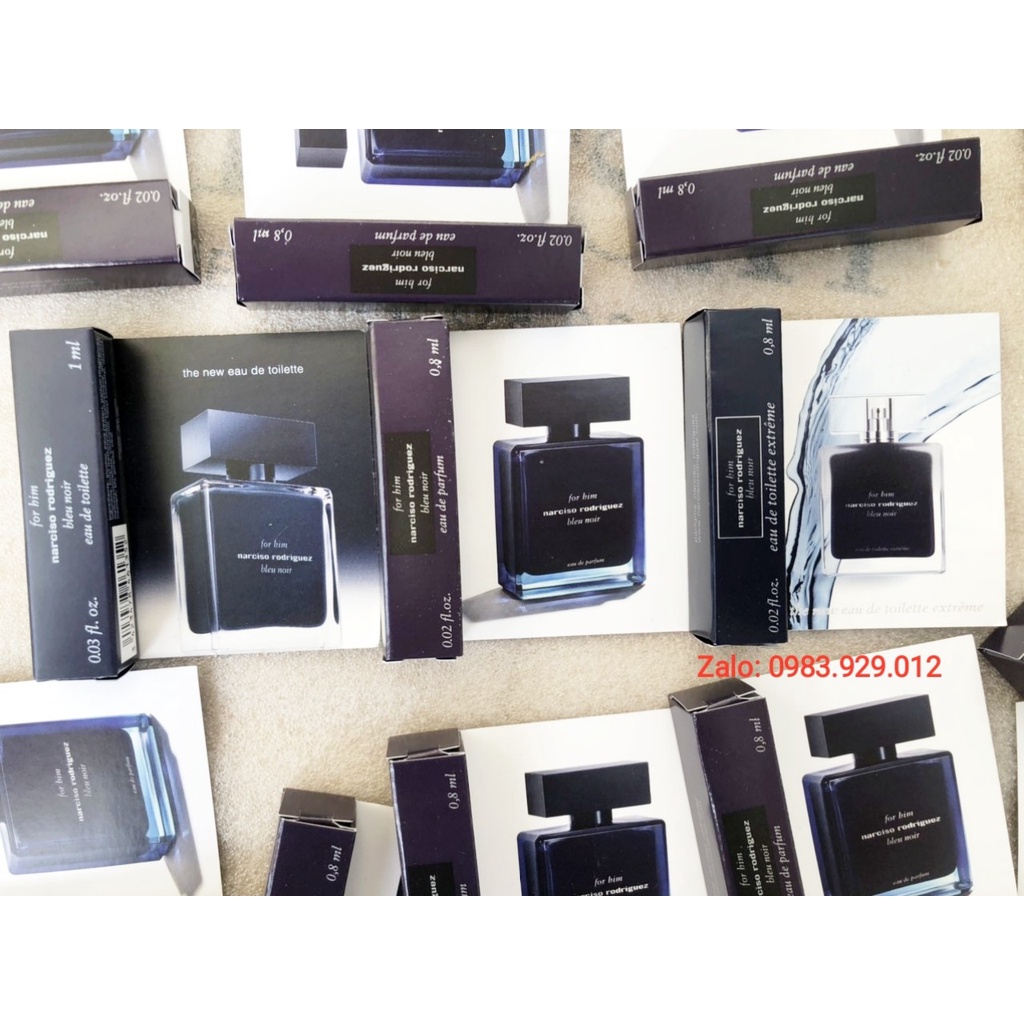 Mẫu thử Nước hoa Vial Nam Narciso Rodriguez Bleu Noir các mùi