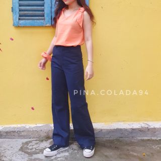 Áo linen cột nơ vai - Hình thật