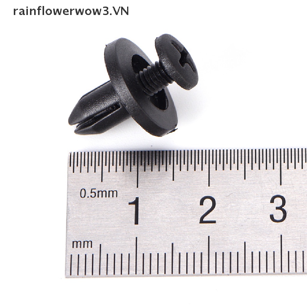 FENDER Set 50 Đinh Tán Nhựa Màu Đen 6Mm Chuyên Dụng Cho Cản Trước Xe Hơi