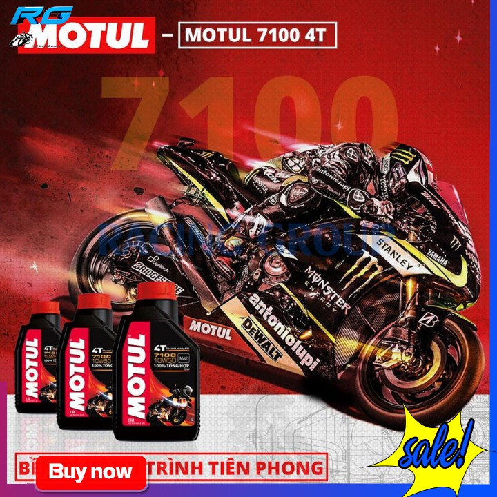 Nhớt Máy Chính Hãng Motul 7100 4T 10W50 1L - Nhớt Pháp Cao Cấp Dành Cho Xe Số Côn Tay Và Mô Tô