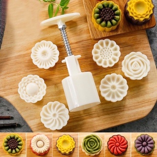 Khuôn làm bánh trung thu lò xo 3d 6 mặt 50gr