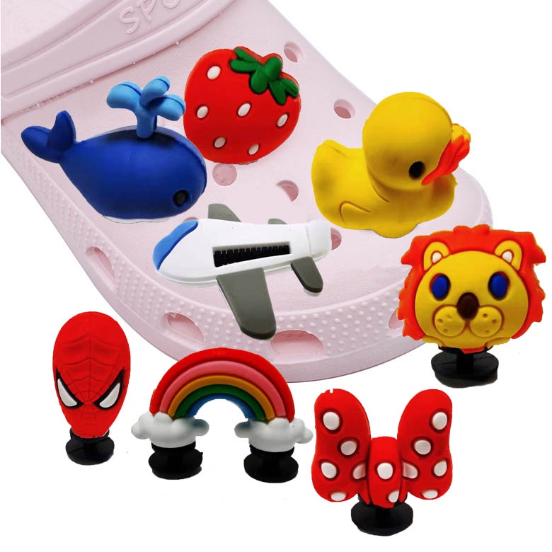 Ghim Cài Giày Crocs Hình Cá Mập / Hoa / Cá Mập Hoạt Hình Trang Trí Xe Hơi Cho Nữ