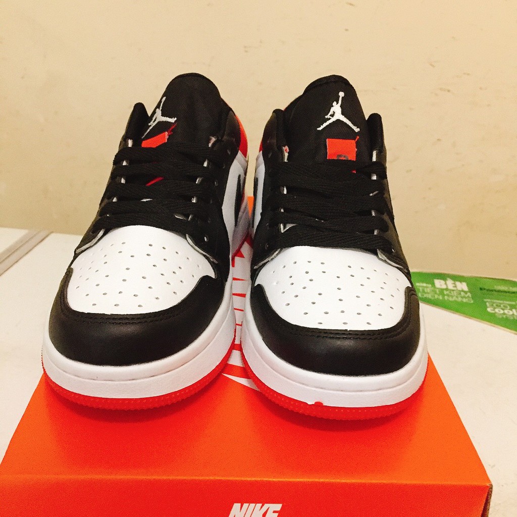 Giày Jordan 1 Low Black Toe, giày Force đỏ đen thấp cổ