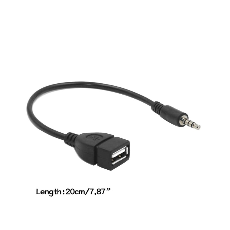 Dây Cáp Chuyển Đổi Usb Sang Ổ Đĩa U 3.5 mm / 12 V Màu Đen Cho Máy Nghe Nhạc Mp3 Trên Xe Hơi