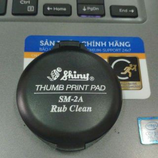 Khay tampon mực lăn tay màu đen Shiny Thumb print pad SM-2A