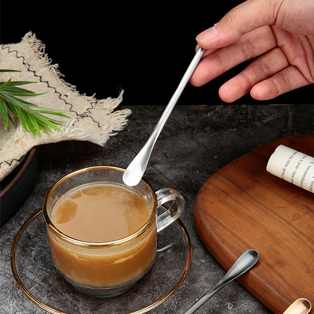 Muỗng khuấy cà phê bằng thép không gỉ tay cầm dài thời trang