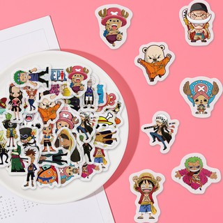 Bộ 40 miếng hình dán nhân vật One Piece trang trí thủ công
