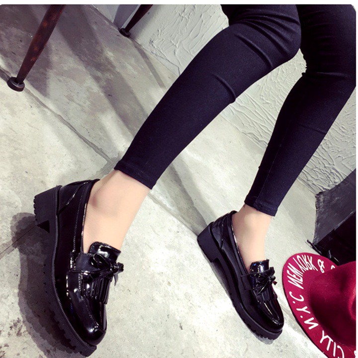 Giày Oxford da bóng nơ tua rua có video | BigBuy360 - bigbuy360.vn