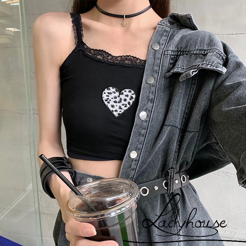 Áo Hai Dây Dệt Kim Hở Lưng In Họa Tiết Da Báo Thời Trang Mùa Hè Cho Nữ