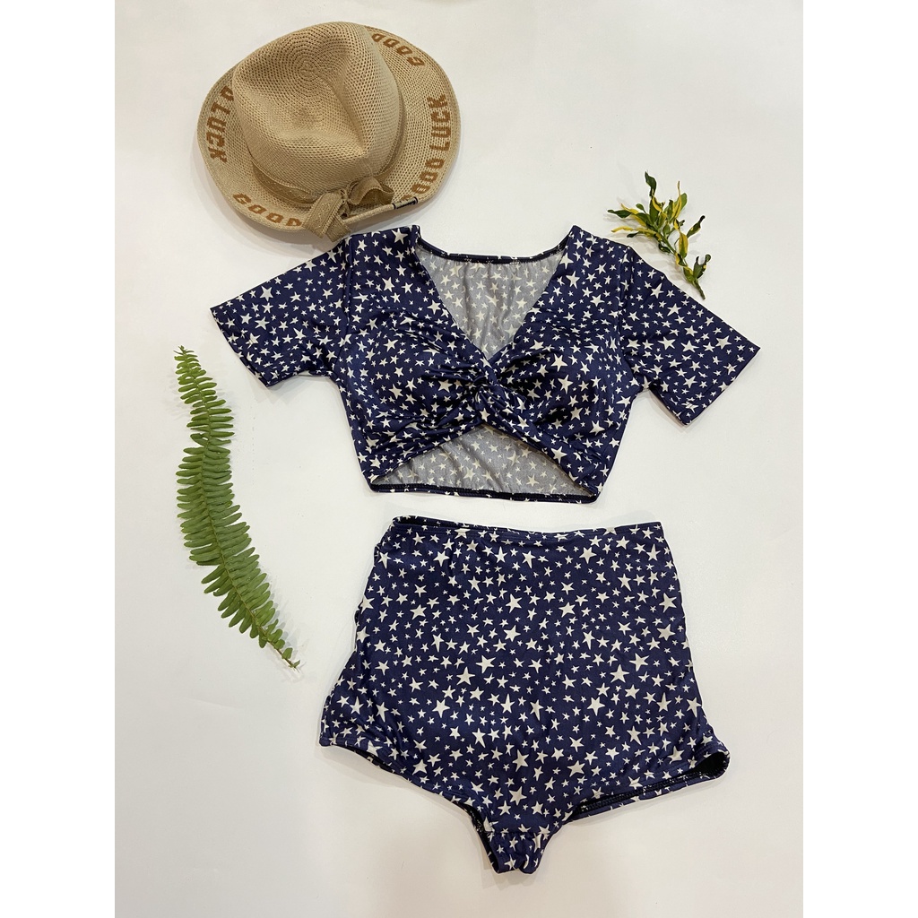 BIKINI, ĐỒ BƠI ĐI BIỂN HAI MẢNH ÁO XOẮN NGỰC QUẦN NHÚN CẠP CAO NHIỀU MÀU ODERI HM-005