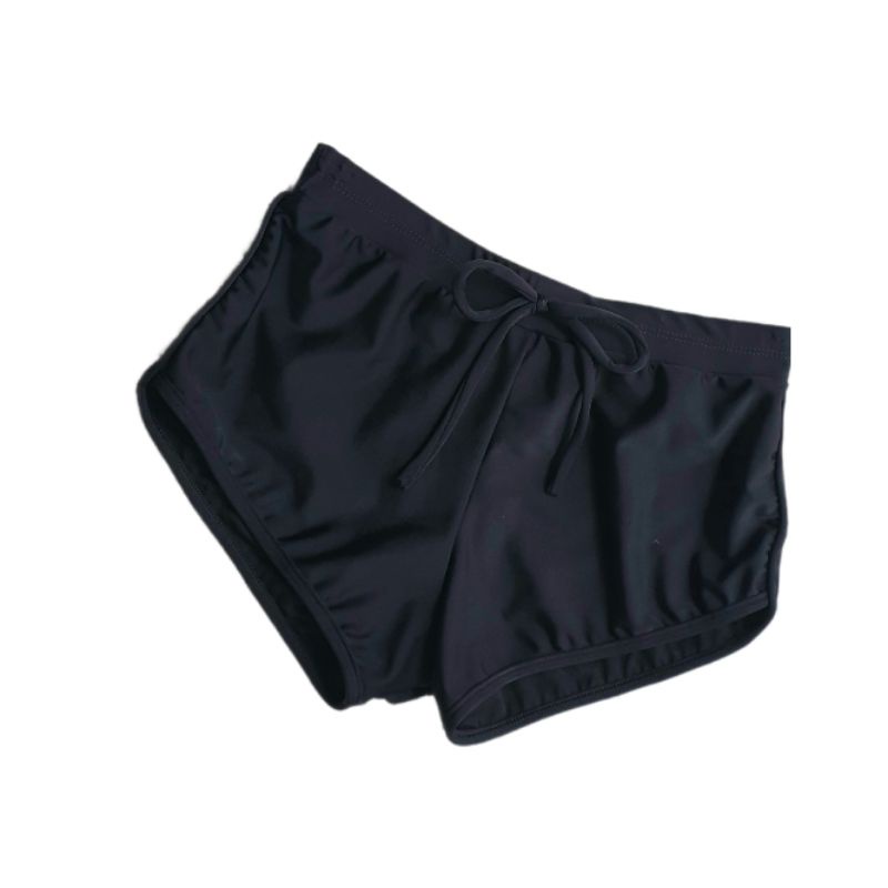 Quần bơi nữ, bikini lẻ quần đùi kín đáo kèm nơ màu đen | BigBuy360 - bigbuy360.vn