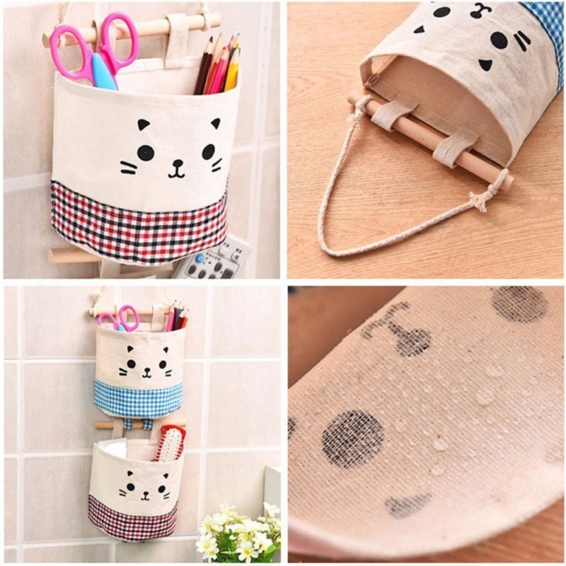 Túi treo tường đựng đồ hình mèo con dễ thương 88098 shop thời trang 7788